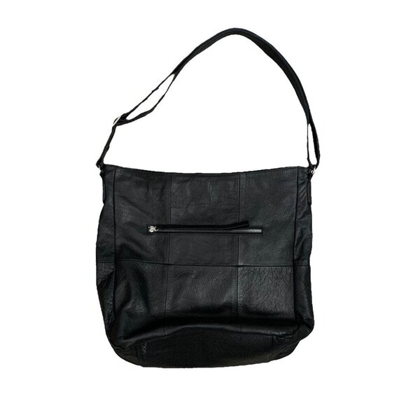 Day & Mood Isa Hobo Purse Black Leather Bag Adjustable Zip Top Pockets - Picture 2 of 8